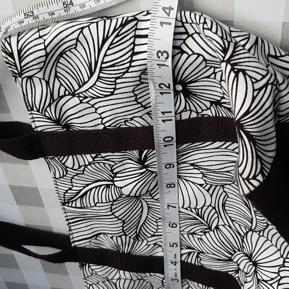 Thirty One Shoulder Bag, Polyurethane Outer, Black Canvas Trim, White  -Black - Picture 6 of 8